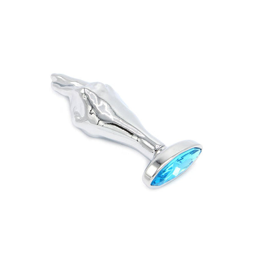 Kiotos - Fist Buttplug Aluminium Met Lichtblauwe Siersteen