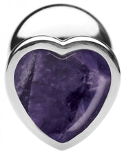 Fixxx - Aluminium Buttplug met Hartvormige Siersteen Amethyst - 3 maten-Erotiekvoordeel.nl
