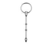 Fixxx - Catheter Penis Plug met 3 Kralen en Ring - RVS - Zilver-Erotiekvoordeel.nl