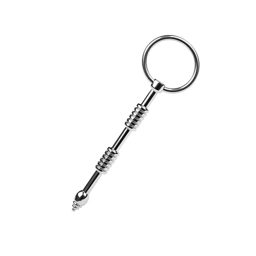 Fixxx - Cathether Penis Plug met Ribbels - RVS - Zilver-Erotiekvoordeel.nl