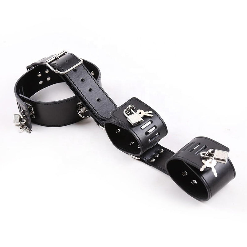 Fixxx - Collar met Boeien aan Riem - Zwart-Erotiekvoordeel.nl