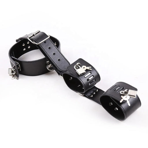 Fixxx - Collar met Boeien aan Riem - Zwart-Erotiekvoordeel.nl