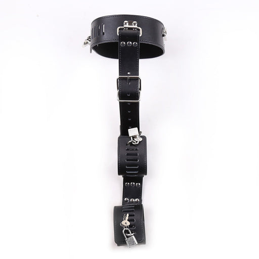 Fixxx - Collar met Boeien aan Riem - Zwart-Erotiekvoordeel.nl
