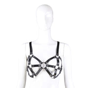 Fixxx - Fetish BH-Harnasje - PU-Leer - One Size - Zwart-Erotiekvoordeel.nl