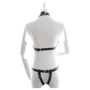 Fixxx - Fetish BH en Slipje - Set Nr. 3 - PU-Leer - One Size - Zwart-Erotiekvoordeel.nl