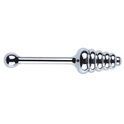 Fixxx - Geribbelde Aluminium Buttplug Poker met Handvat - Zilver-Erotiekvoordeel.nl