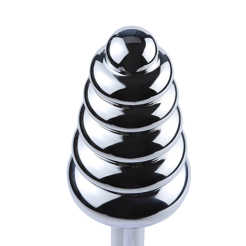 Fixxx - Geribbelde Aluminium Buttplug Poker met Handvat - Zilver-Erotiekvoordeel.nl