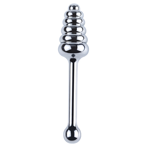 Fixxx - Geribbelde Aluminium Buttplug Poker met Handvat - Zilver-Erotiekvoordeel.nl