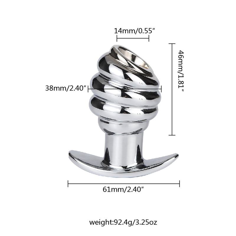 Fixxx - Geribbelde Holle Buttplug - Aluminium - Zilver-Erotiekvoordeel.nl