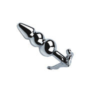 Fixxx - Geribbelde RVS Buttplug met Handvat in de vorm van een Mensenfiguur-Erotiekvoordeel.nl