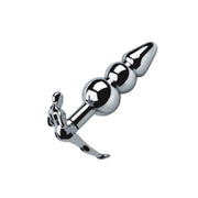 Fixxx - Geribbelde RVS Buttplug met Handvat in de vorm van een Mensenfiguur-Erotiekvoordeel.nl