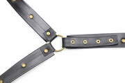 Fixxx - Harnasje met collar - PU-Leder - Verstelbaar - One Size - Zwart-Erotiekvoordeel.nl
