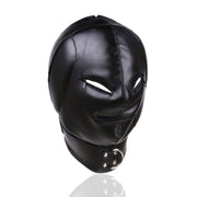 Fixxx - Hood met Ritsjes bij Ogen en Mond - Met Collar - Zwart-Erotiekvoordeel.nl