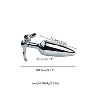 Fixxx - Lange RVS Buttplug met Handvat in de vorm van een mens-Erotiekvoordeel.nl