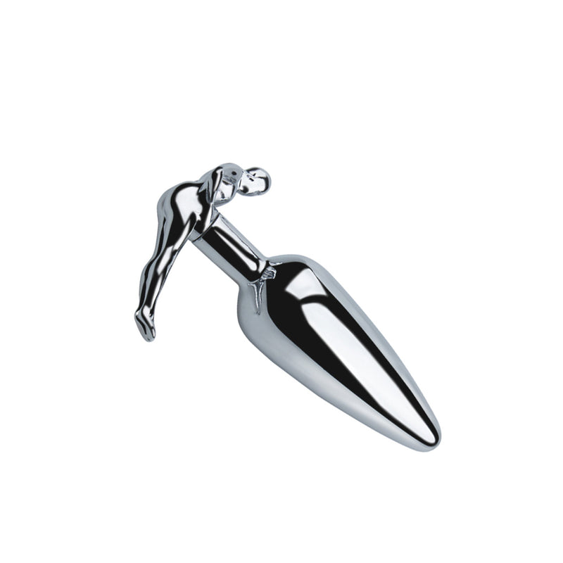 Fixxx - Lange RVS Buttplug met Handvat in de vorm van een mens-Erotiekvoordeel.nl