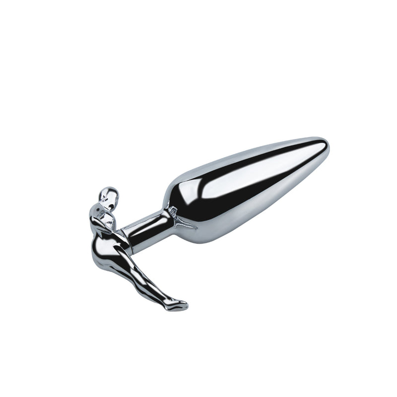 Fixxx - Lange RVS Buttplug met Handvat in de vorm van een mens-Erotiekvoordeel.nl