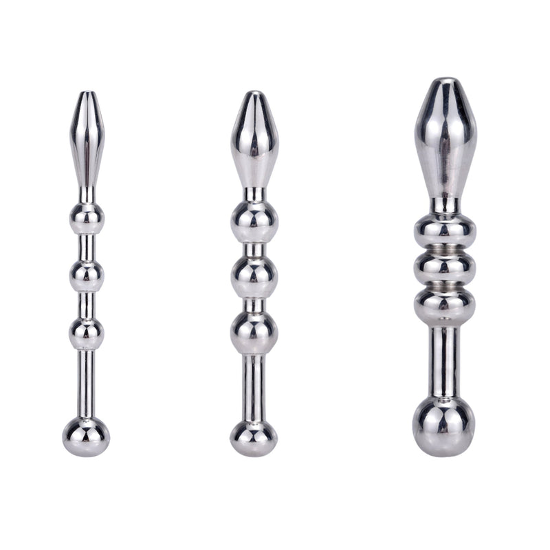Fixxx - Penis Plug Set met Balletjes - 3 stuks - RVS - Zilver-Erotiekvoordeel.nl