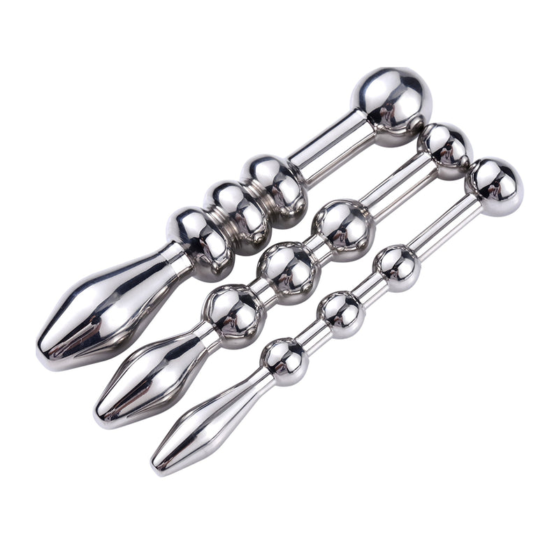Fixxx - Penis Plug Set met Balletjes - 3 stuks - RVS - Zilver-Erotiekvoordeel.nl