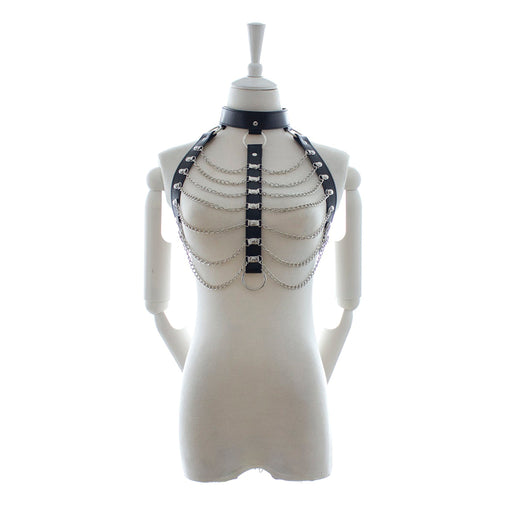 Fixxx - Verstelbare Kettingen Top - PU-Leer - One Size - Zwart-Erotiekvoordeel.nl