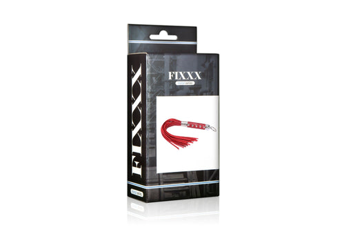 Fixxx - Zweep - Flogger - PU Leer - Slangenleer Print - Rood-Erotiekvoordeel.nl