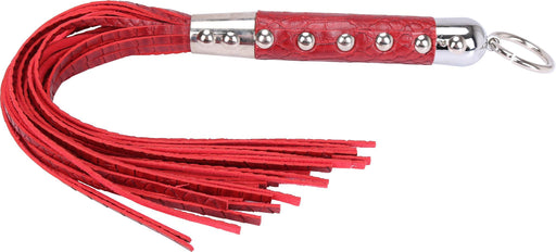 Fixxx - Zweep - Flogger - PU Leer - Slangenleer Print - Rood-Erotiekvoordeel.nl