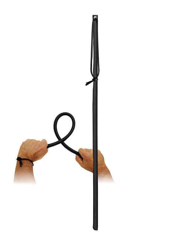 Flexibele Cane Van PVC En bekleed Met Leer - Zwart
