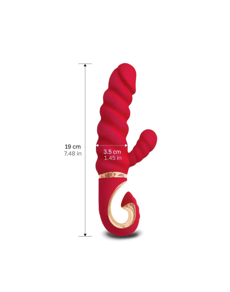 G-Vibe - G-Candy - Mini Geribbelde Rabbit Vibrator - Rood