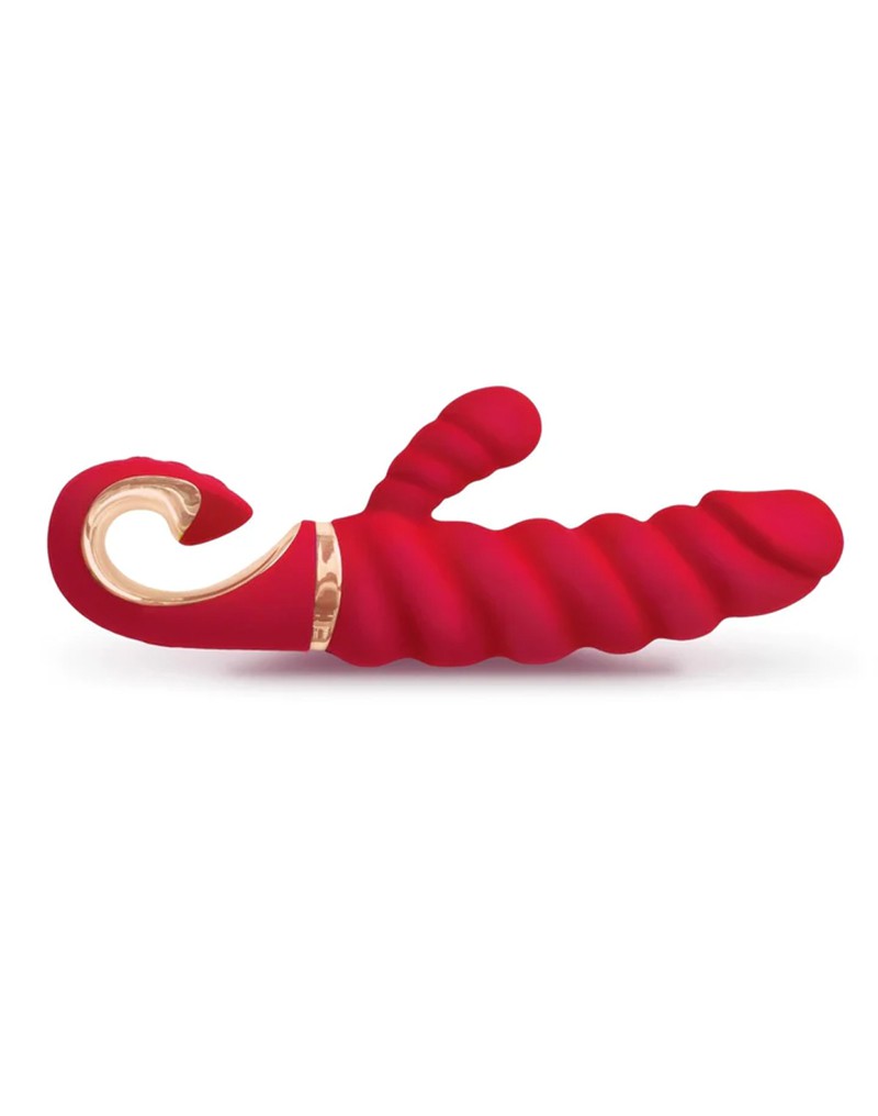 G-Vibe - G-Candy - Mini Geribbelde Rabbit Vibrator - Rood