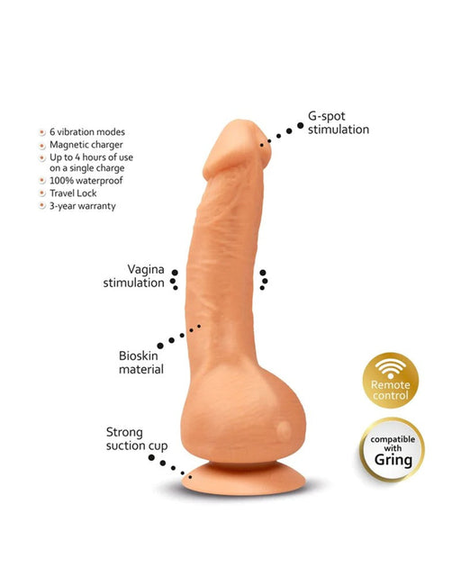G-Vibe - G-Real - Mini Vibrerende Dildo - 3 x 18 cm - Lichte huidskleur