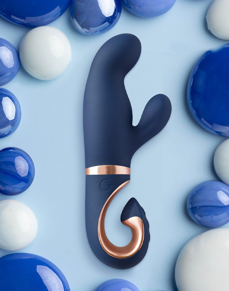 G Vibe - Gentley - Rabbit Vibrator - G-Spot en Clitoris Stimulatie - Siliconen - Blauw/Goud