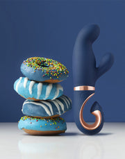 G Vibe - Gentley - Rabbit Vibrator - G-Spot en Clitoris Stimulatie - Siliconen - Blauw/Goud