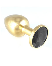 Rimba - Gouden Buttplug Klein Met Zwart Kristal