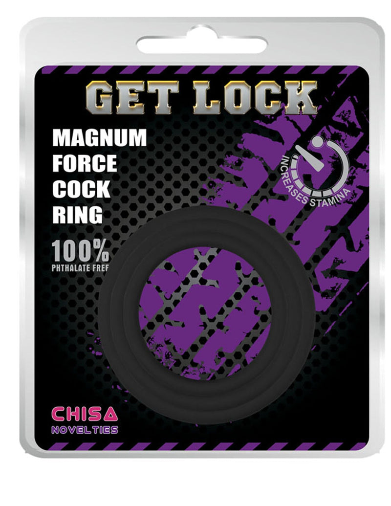 Get Lock - Magnum Force Cockringen Set - 3 stuks - Zwart-Erotiekvoordeel.nl