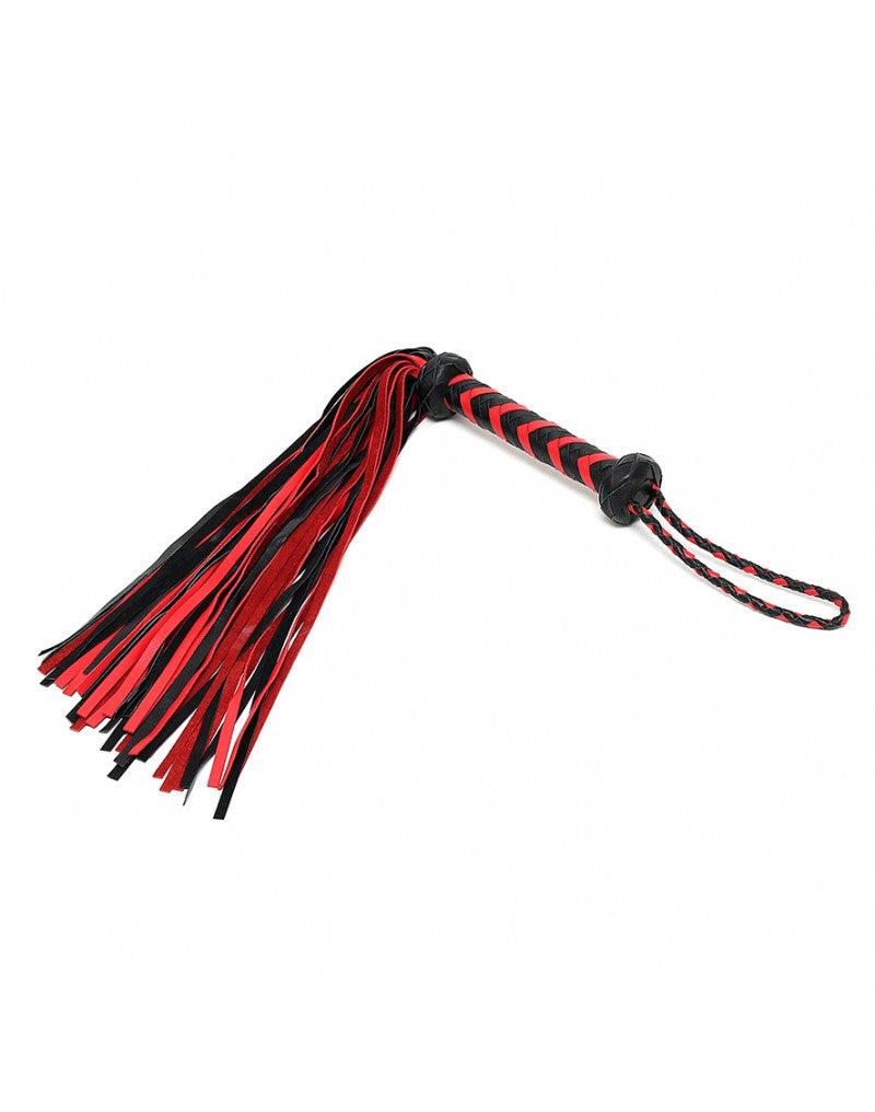 Rimba - Gevlochten Zweep - Flogger - Rood/Zwart