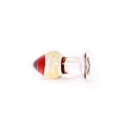 Glazen Buttplug - Transparant Met Rood/oranje punt