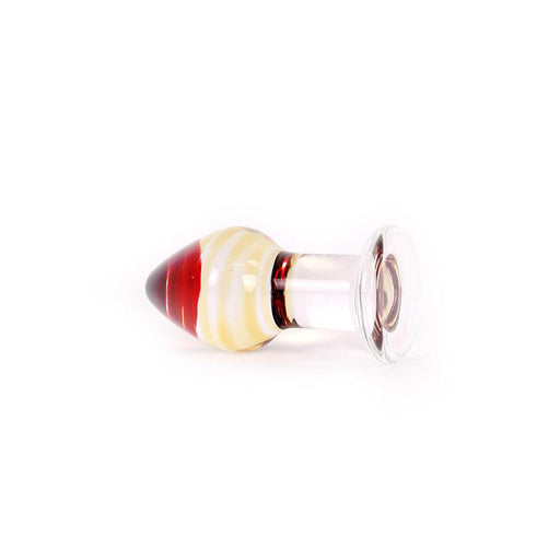 Glazen Buttplug - Transparant Met Rood/oranje punt
