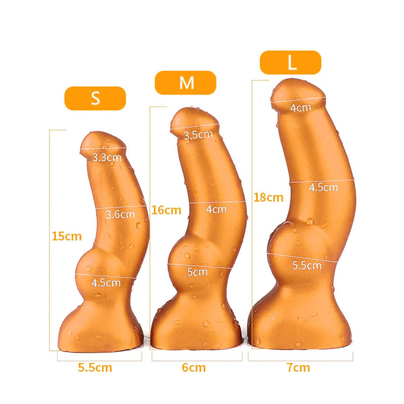 Gold Play - Soft Liquid Siliconen Anaal Dildo Cock - Goud