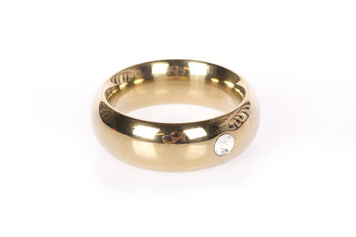 Kiotos - Gouden Donut Cockring - Met Transparant Sierkristal - 20 mm hoog