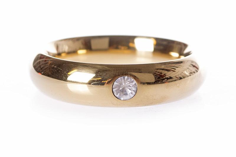 Kiotos - Gouden Donut Cockring Met Kristal 8 mm dik, 2 cm Hoog