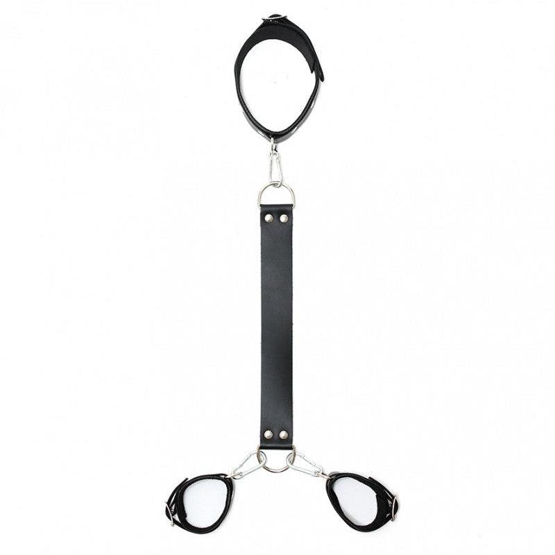 Rimba - Lederen Collar En Polsboeien Set - Incl. Lederen Verbindingsstrap