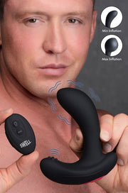 Heavy Hitters - Swell - Opblaasbare Vibrerende Prostaatplug - Zwart