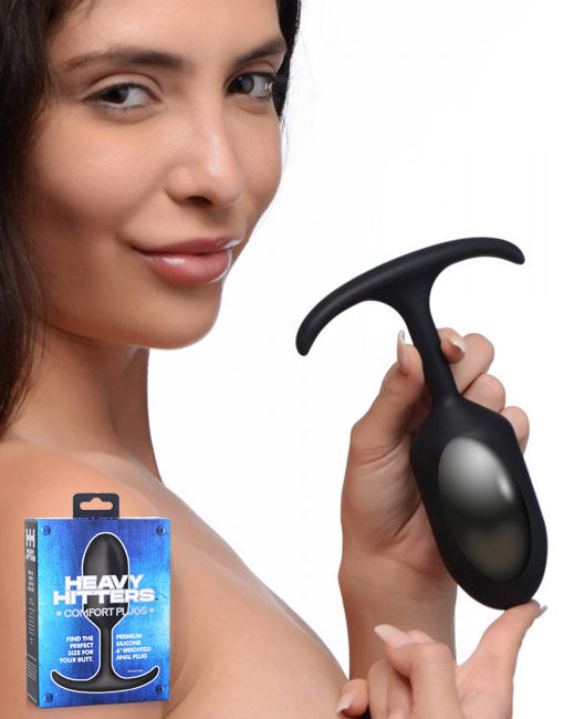 Heavy Hitters - Siliconen Buttplug met Metalen Gewicht - Zwart