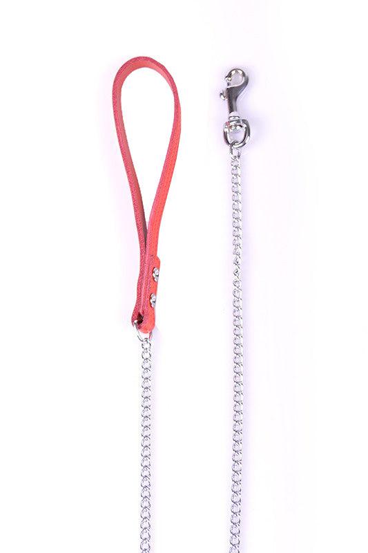 Kiotos - Hondenriem Met Ketting En Rood Handvat