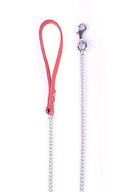 Kiotos - Hondenriem Met Ketting En Rood Handvat