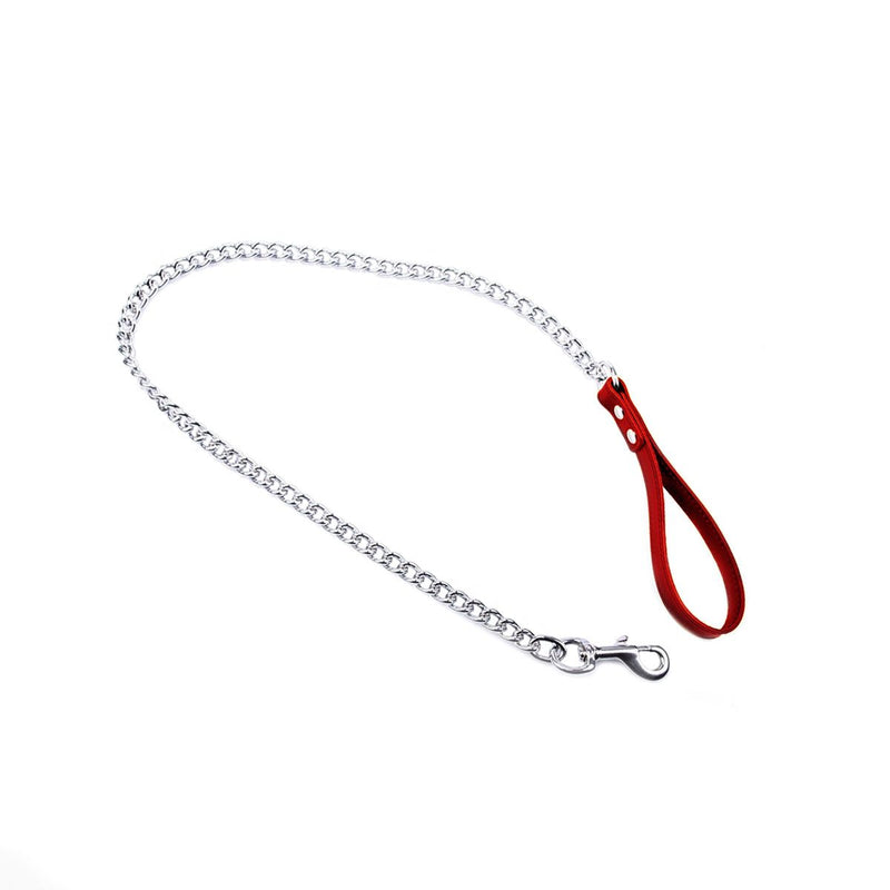 Kiotos - Hondenriem Met Ketting En Rood Handvat