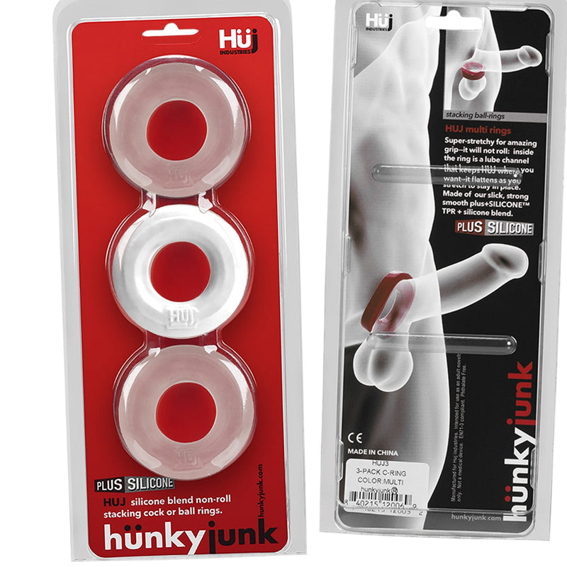 Hünkyjunk - Cockring - 3 stuks - Wit/Transparant