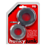 Hünkyjunk - Cog Ring - Set 2 Cockringen - Zwart/Grijs