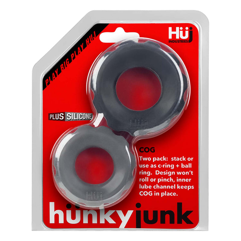 Hünkyjunk - Cog Ring - Set 2 Cockringen - Zwart/Grijs