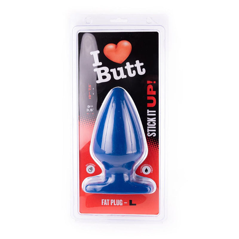 I ♥ Butt - Dikke Buttplug - L - Blauw