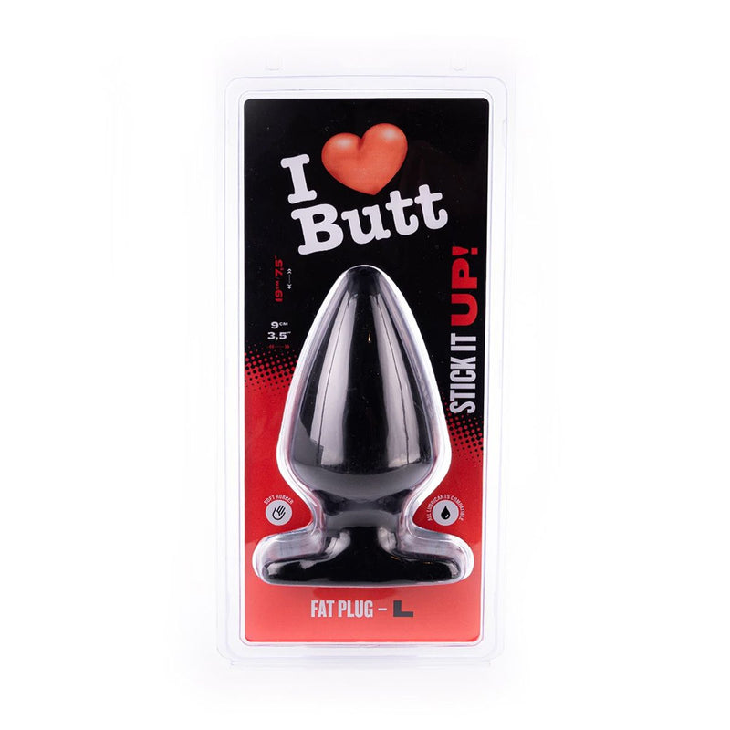 I ♥ Butt - Dikke Buttplug - L - Zwart
